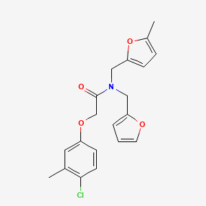 molecular formula C20H20ClNO4 B14990636 2-(4-chloro-3-methylphenoxy)-N-(furan-2-ylmethyl)-N-[(5-methylfuran-2-yl)methyl]acetamide 