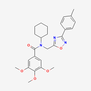 N-cyclohexyl-3,4,5-trimethoxy-N-{[3-(4-methylphenyl)-1,2,4-oxadiazol-5-yl]methyl}benzamide