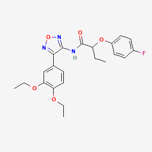 molecular formula C22H24FN3O5 B14990650 N-[4-(3,4-diethoxyphenyl)-1,2,5-oxadiazol-3-yl]-2-(4-fluorophenoxy)butanamide 