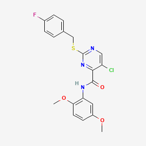 molecular formula C20H17ClFN3O3S B14990662 5-chloro-N-(2,5-dimethoxyphenyl)-2-[(4-fluorobenzyl)sulfanyl]pyrimidine-4-carboxamide 