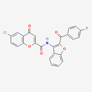 molecular formula C25H13ClFNO5 B14990675 6-chloro-N-[2-(4-fluorobenzoyl)-1-benzofuran-3-yl]-4-oxo-4H-chromene-2-carboxamide 