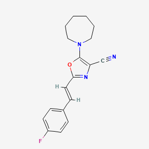 5-(azepan-1-yl)-2-[(E)-2-(4-fluorophenyl)ethenyl]-1,3-oxazole-4-carbonitrile