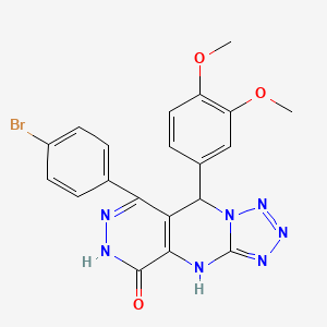 10-(4-bromophenyl)-8-(3,4-dimethoxyphenyl)-2,4,5,6,7,11,12-heptazatricyclo[7.4.0.03,7]trideca-1(9),3,5,10-tetraen-13-one