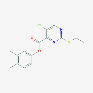 molecular formula C16H17ClN2O2S B14990723 3,4-Dimethylphenyl 5-chloro-2-(propan-2-ylsulfanyl)pyrimidine-4-carboxylate 