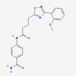 4-({4-[3-(2-Methoxyphenyl)-1,2,4-oxadiazol-5-yl]butanoyl}amino)benzamide