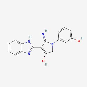 molecular formula C17H14N4O2 B14990749 5-Amino-4-(1H-1,3-benzodiazol-2-YL)-1-(3-hydroxyphenyl)-2,3-dihydro-1H-pyrrol-3-one 