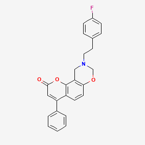 9-[2-(4-fluorophenyl)ethyl]-4-phenyl-9,10-dihydro-2H,8H-chromeno[8,7-e][1,3]oxazin-2-one