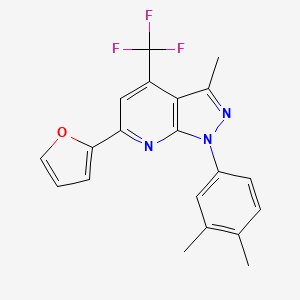 molecular formula C20H16F3N3O B14990760 1-(3,4-dimethylphenyl)-6-(furan-2-yl)-3-methyl-4-(trifluoromethyl)-1H-pyrazolo[3,4-b]pyridine 