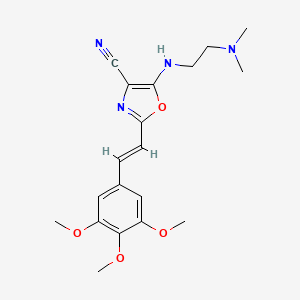 molecular formula C19H24N4O4 B14990804 5-{[2-(dimethylamino)ethyl]amino}-2-[(E)-2-(3,4,5-trimethoxyphenyl)ethenyl]-1,3-oxazole-4-carbonitrile 