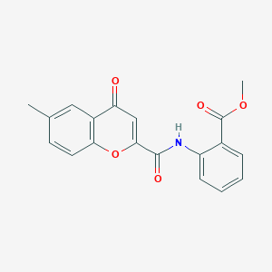 molecular formula C19H15NO5 B14990833 methyl 2-{[(6-methyl-4-oxo-4H-chromen-2-yl)carbonyl]amino}benzoate 