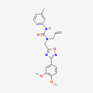 1-{[3-(3,4-Dimethoxyphenyl)-1,2,4-oxadiazol-5-yl]methyl}-3-(3-methylphenyl)-1-prop-2-en-1-ylurea