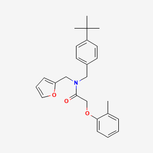 molecular formula C25H29NO3 B14990877 N-(4-tert-butylbenzyl)-N-(furan-2-ylmethyl)-2-(2-methylphenoxy)acetamide 