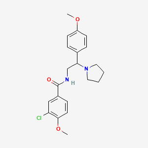 molecular formula C21H25ClN2O3 B14990879 3-chloro-4-methoxy-N-[2-(4-methoxyphenyl)-2-(pyrrolidin-1-yl)ethyl]benzamide 