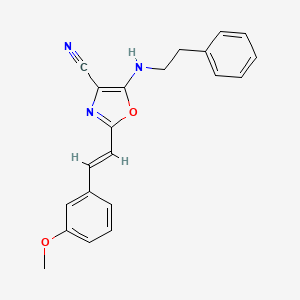 molecular formula C21H19N3O2 B14990887 2-[(E)-2-(3-methoxyphenyl)ethenyl]-5-[(2-phenylethyl)amino]-1,3-oxazole-4-carbonitrile 