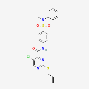 molecular formula C22H21ClN4O3S2 B14990897 5-chloro-N-{4-[ethyl(phenyl)sulfamoyl]phenyl}-2-(prop-2-en-1-ylsulfanyl)pyrimidine-4-carboxamide 