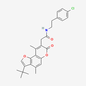 2-(3-tert-butyl-4,9-dimethyl-7-oxo-7H-furo[2,3-f]chromen-8-yl)-N-[2-(4-chlorophenyl)ethyl]acetamide