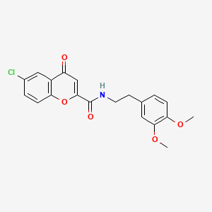 molecular formula C20H18ClNO5 B14990943 6-chloro-N-[2-(3,4-dimethoxyphenyl)ethyl]-4-oxo-4H-chromene-2-carboxamide 