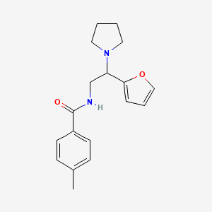 molecular formula C18H22N2O2 B14990952 N-[2-(furan-2-yl)-2-(pyrrolidin-1-yl)ethyl]-4-methylbenzamide 