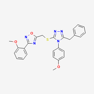 5-({[5-benzyl-4-(4-methoxyphenyl)-4H-1,2,4-triazol-3-yl]sulfanyl}methyl)-3-(2-methoxyphenyl)-1,2,4-oxadiazole