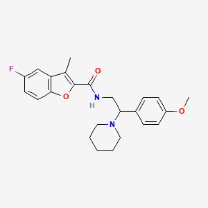 molecular formula C24H27FN2O3 B14990964 5-fluoro-N-[2-(4-methoxyphenyl)-2-(piperidin-1-yl)ethyl]-3-methyl-1-benzofuran-2-carboxamide 