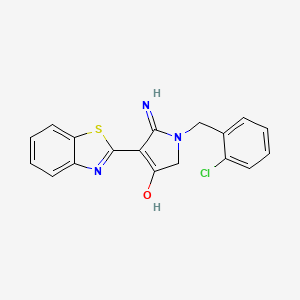 molecular formula C18H14ClN3OS B14990990 5-amino-4-(benzo[d]thiazol-2-yl)-1-(2-chlorobenzyl)-1H-pyrrol-3(2H)-one 