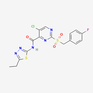 molecular formula C16H13ClFN5O3S2 B14990999 5-chloro-N-(5-ethyl-1,3,4-thiadiazol-2-yl)-2-[(4-fluorobenzyl)sulfonyl]pyrimidine-4-carboxamide 