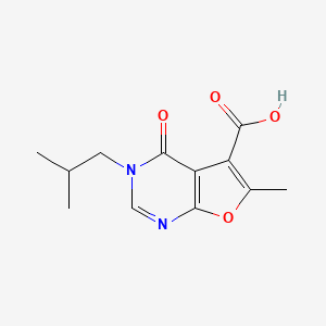 molecular formula C12H14N2O4 B1499101 6-Methyl-3-(2-methylpropyl)-4-oxo-3,4-dihydrofuro[2,3-d]pyrimidine-5-carboxylic acid CAS No. 1031967-08-4