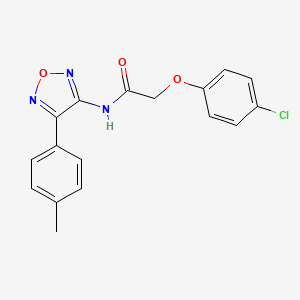 2-(4-chlorophenoxy)-N-[4-(4-methylphenyl)-1,2,5-oxadiazol-3-yl]acetamide