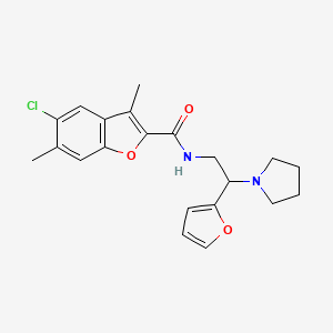 5-chloro-N-[2-(furan-2-yl)-2-(pyrrolidin-1-yl)ethyl]-3,6-dimethyl-1-benzofuran-2-carboxamide