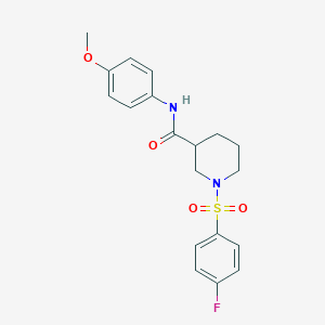 molecular formula C19H21FN2O4S B14991021 1-(4-Fluorobenzenesulfonyl)-N-(4-methoxyphenyl)piperidine-3-carboxamide 