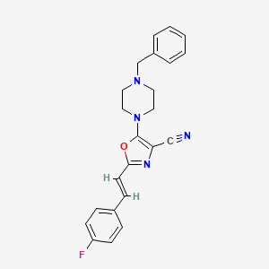 molecular formula C23H21FN4O B14991022 5-(4-benzylpiperazin-1-yl)-2-[(E)-2-(4-fluorophenyl)ethenyl]-1,3-oxazole-4-carbonitrile 