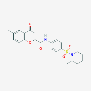 6-methyl-N-{4-[(2-methylpiperidin-1-yl)sulfonyl]phenyl}-4-oxo-4H-chromene-2-carboxamide