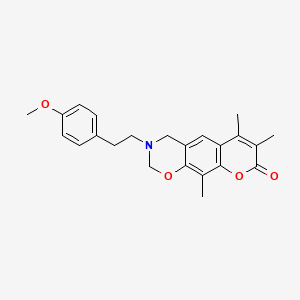 3-[2-(4-methoxyphenyl)ethyl]-6,7,10-trimethyl-3,4-dihydro-2H,8H-chromeno[6,7-e][1,3]oxazin-8-one