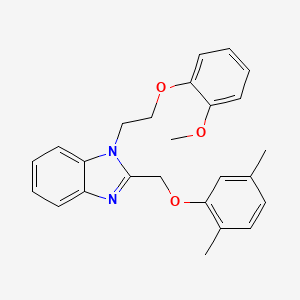 molecular formula C25H26N2O3 B14991073 2-[(2,5-dimethylphenoxy)methyl]-1-[2-(2-methoxyphenoxy)ethyl]-1H-benzimidazole 