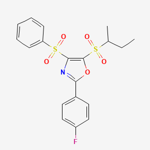 molecular formula C19H18FNO5S2 B14991084 2-(4-Fluorophenyl)-5-[(methylpropyl)sulfonyl]-4-(phenylsulfonyl)-1,3-oxazole 