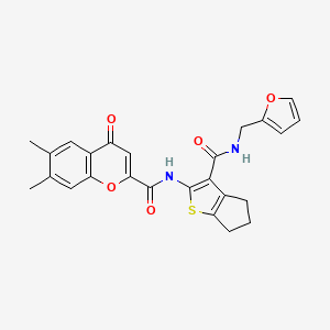 N-{3-[(furan-2-ylmethyl)carbamoyl]-5,6-dihydro-4H-cyclopenta[b]thiophen-2-yl}-6,7-dimethyl-4-oxo-4H-chromene-2-carboxamide