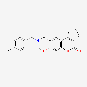 6-methyl-9-(4-methylbenzyl)-2,3,9,10-tetrahydro-8H-cyclopenta[3,4]chromeno[6,7-e][1,3]oxazin-4(1H)-one