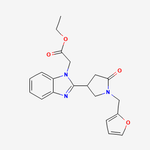 ethyl {2-[1-(furan-2-ylmethyl)-5-oxopyrrolidin-3-yl]-1H-benzimidazol-1-yl}acetate