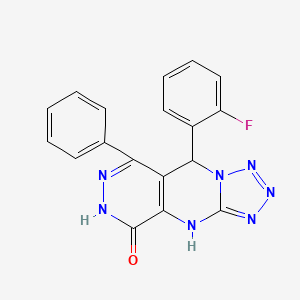 8-(2-fluorophenyl)-10-phenyl-2,4,5,6,7,11,12-heptazatricyclo[7.4.0.03,7]trideca-1(9),3,5,10-tetraen-13-one