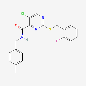 5-chloro-2-[(2-fluorobenzyl)sulfanyl]-N-(4-methylbenzyl)pyrimidine-4-carboxamide