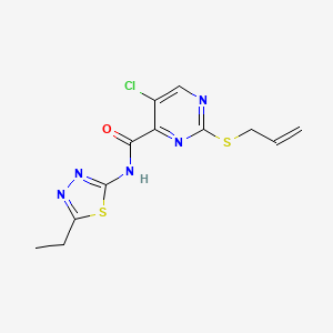 5-chloro-N-(5-ethyl-1,3,4-thiadiazol-2-yl)-2-(prop-2-en-1-ylsulfanyl)pyrimidine-4-carboxamide