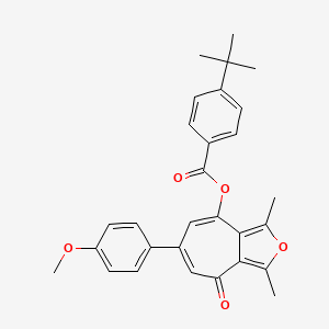 6-(4-methoxyphenyl)-1,3-dimethyl-4-oxo-4H-cyclohepta[c]furan-8-yl 4-tert-butylbenzoate