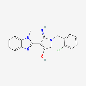 5-Amino-1-[(2-chlorophenyl)methyl]-4-(1-methyl-1H-1,3-benzodiazol-2-YL)-2,3-dihydro-1H-pyrrol-3-one