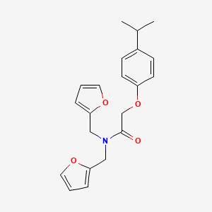 N,N-bis(furan-2-ylmethyl)-2-[4-(propan-2-yl)phenoxy]acetamide