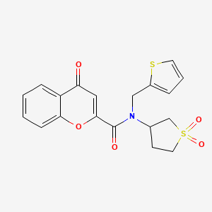 molecular formula C19H17NO5S2 B14991233 N-(1,1-dioxidotetrahydrothiophen-3-yl)-4-oxo-N-(thiophen-2-ylmethyl)-4H-chromene-2-carboxamide 