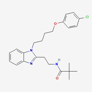 N-(2-{1-[4-(4-chlorophenoxy)butyl]-1H-benzimidazol-2-yl}ethyl)-2,2-dimethylpropanamide