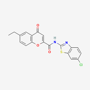 molecular formula C19H13ClN2O3S B14991243 N-(6-chloro-1,3-benzothiazol-2-yl)-6-ethyl-4-oxo-4H-chromene-2-carboxamide 