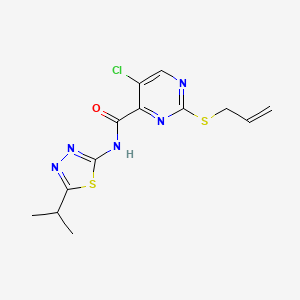 molecular formula C13H14ClN5OS2 B14991271 5-chloro-2-(prop-2-en-1-ylsulfanyl)-N-[5-(propan-2-yl)-1,3,4-thiadiazol-2-yl]pyrimidine-4-carboxamide 