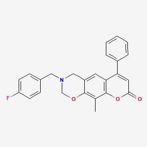 3-(4-fluorobenzyl)-10-methyl-6-phenyl-3,4-dihydro-2H,8H-chromeno[6,7-e][1,3]oxazin-8-one