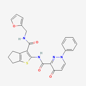 N-{3-[(furan-2-ylmethyl)carbamoyl]-5,6-dihydro-4H-cyclopenta[b]thiophen-2-yl}-4-oxo-1-phenyl-1,4-dihydropyridazine-3-carboxamide